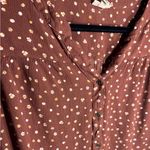 a.n.a .N.A Womens Floral Button Up Patterned Blouse Cuffed Sleeves Size L Large Photo 1