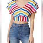 RTR Color Me Courtney Holly Ruffle Top size 4/ Small White Photo 4