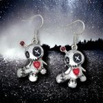 1pair Creative Funny Silver Plated Voodoo Doll Pendant‎ Earrings, Trendy Punk Photo 4