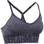 Under Armour  Seamless Sports Bra Womens S Blue Heather Stretch Logo Athleisure Photo 1