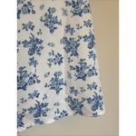 SheIn  Curve White Blue Shabby Chic Floral Flower Casual Button Up Shirt 3XL Plus Photo 1