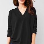 Gap V-Neck Merino Wool Blend Oversized Sweater Size Large Black New with tags! Photo 0