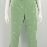 Brooks Brothers 346  Women's Pale Green Pink Flamingo Cotton Lined Pants - Size 8 Photo 0