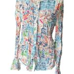 Maeve ANTHROPOLOGIE Cartography Button Down Shirt Photo 2