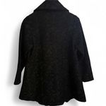 Habitat Black Jacquard Shawl Collar Oversized Winter Coat Asymmetrical Hem Sz S Photo 3