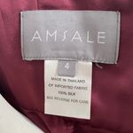 Amsale Silk Cranberry Wine silk Bridesmaids Dress Size 4 A Photo 7