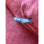 J. McLaughlin ‎ Brynn Top Womens Medium Pink 3/4 Sleeve Linen Blend Knit Button Photo 3