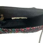 America & Beyond Tweed and Bead Beaded Shoulder Bag Clutch Crossbody Black Photo 8