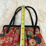Vintage Tokyo Leather Floral Kimono Handbag Red Photo 10