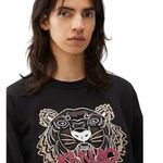 NWT Kenzo Paris Varsity Pullover Sweatshirt Size Medium Embroidered Tiger $395 Black Photo 0