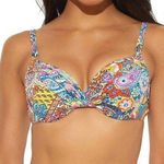 Bleu Rod Beattie  Groovy Baby Printed Underwire Bikini Top Sz 4 Paisley Colorful Photo 0