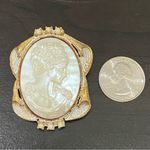 Vintage Unsigned Faux Pearl Victorian Cameo Pendant Brooch Photo 7