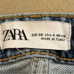 ZARA Jeans Womens 4 Blue Slim Fit Hi-Rise High Rise 90s Straight Leg Cropped Photo 6