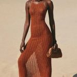 Cult Gaia 💕💕 Demi Crochet Dress ~ Halter Swimsuit Coverup Spice Small M NWT Photo 7