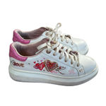 ALDO  White and Pink Heart Embellished Sneakers Photo 3