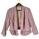 Anthropologie Cartonnier Pink Open Front Blazer Jacket Womens Sz M Tencel Pastel Academia Photo 0