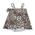 Swim Solutions Womens Leopard Print Tankini Swim Top Bust Support Brown 12 Photo 4