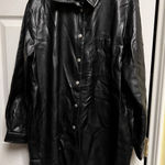 Bagatelle 035-010  Collection Womens XL Black Faux Leather‎ Shacket Shirt Jacket Photo 0