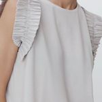 ZARA NWT Light Grey Contrast Top Size Small Photo 1