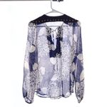 ZARA  Woman Sheer Navy Top Gold Studs Small Photo 4