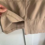Thalian Taupe Tan Pencil Skirt Ribbed Bandage Size 10 Stretch Kick Pleat Vent Photo 4