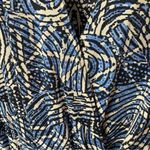 Maje  Rayemik Printed Midi Dress 3/4 Sleeves V-Neck Pullover Geometric Blue EU 38 Photo 8