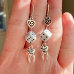 Handmade dice & tooth grunge funky y2k style dangle earrings 🎲🦷 Photo 2