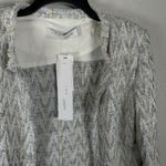 IRO NEW  Silver Metallic Cream Blazer Jacket Cotton Linen Blend Womens 42 Holiday Photo 1