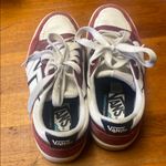 Vans  Classic White and Burgundy Sneakers Photo 1