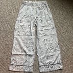 Chalmers Elyse Pajama Set White Black Cotton button up top pants women’s large Photo 5