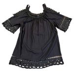 Swimsuits For All Vera Black Crocheted Cold Shoulder Coverup 6/8 Photo 0