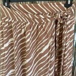 A New Day  Women's Wrap Skirt Linen blend  A-Line Brown Zebra size S Photo 2