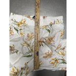 Rachel Roy  Linen Pants Womens L Ivory Floral Wide Leg Elastic Waist Photo 4