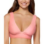 Raisin's Reversible Pink White Floral Bikini Swim Top Size L Photo 5