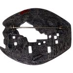 Vintage 1988 JJ 3D Building Pewter Silver Tone Pueblo Adobe Scene Pin Brooch Photo 6