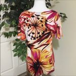 Notations ๐ธ3/$15๐ธ Colorful Floral Contemporary Work Short Sleeve Blouse M Photo 6