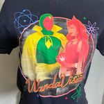 Marvel NWT Wandavision Disney+ Babydoll Tee Black T-Shirt Top Short Sleeve New Photo 3