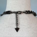 Guess | Chainlink Blue & Black Rhinestone Embellished Statement Necklace Photo 3