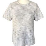 Anthropologie  Postmark Tweed Short Sleeve Cream Zip Back Shirt Photo 0