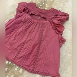 Farm Rio BNWOT pink ruffle front cutout blouse women’s size XL Photo 2