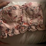 Endless Rose Anthropologie  Floral Strapless Bustier Embroidered Top Photo 2