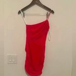 Revolve Superdown Jerica Mesh One‎ Shoulder Mini Dress in Hot Pink Photo 2