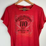 Harley Davidson Womens Short Sleeve Top Sz 2XL Red Graphic Biker Photo 2