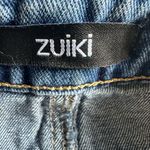 Y2K Zuiki Distressed Floral Embroidered Denim Mini Skirt M Size M Photo 2