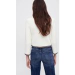 Maje NEW NWT Contrasting Ribbed Crop Cardigan size 3 / L Photo 3