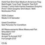 Hold Fast Shirt Size Medium American Flag Bald Eagle "Live Free" Graphic Tee EUC Unisex T-shirt Photo 1