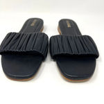 Kaanas  Pekan Ruched Black Leather Slides‎ Slip On Sandals Shoes Women’s Size 6 Photo 5