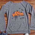 Pumpkin Sweatshirt, Medium 🎃 Gray Photo 0