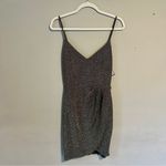 Lulus Forever Your Girl Metallic Body-Con Minidress - Olive Silver Large NWT Photo 2
