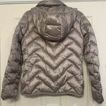 Michael Kors Soft Shimmer Gold Chevron Quilted Puffer Hooded Jacket. 2736 Photo 8
